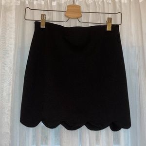 Topshop Black Mini Skirt with Scallop Hem